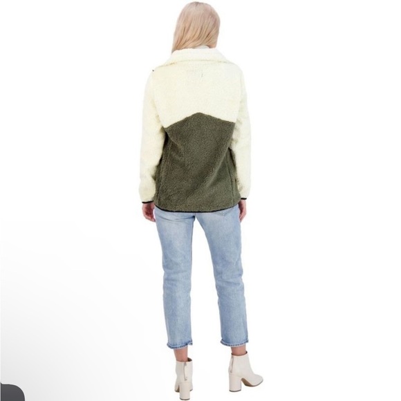 Lucky Brand Faux Shearling Colorblock Teddy Jacket Size S - Picture 2 of 11